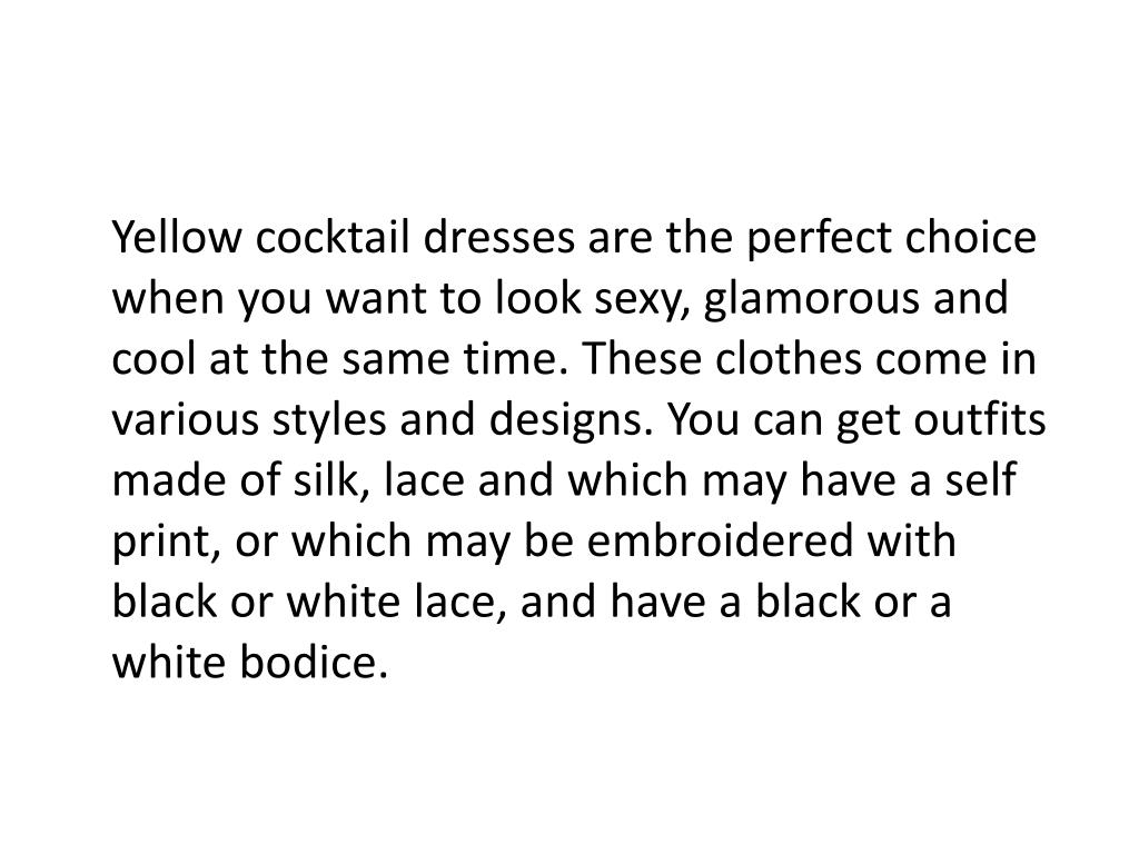 PPT Yellow Dresses For Women PowerPoint Presentation, free download