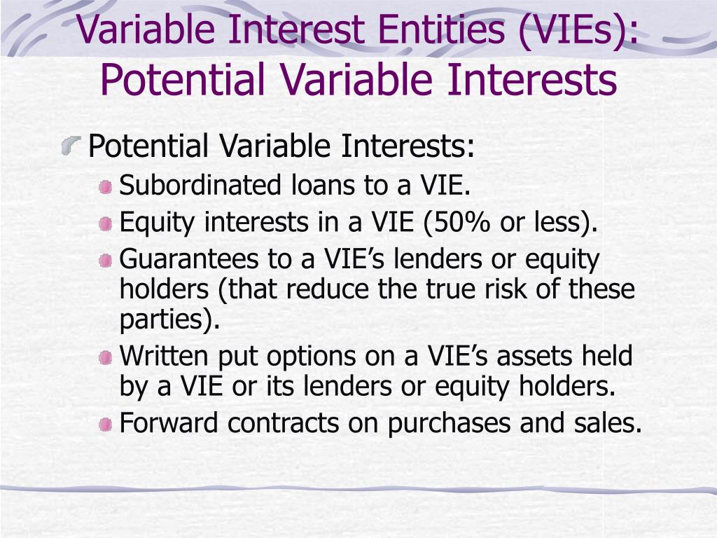 PPT Variable Interest Entities PowerPoint Presentation, free download