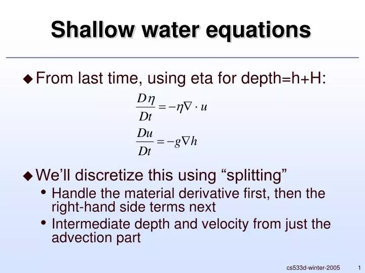 PPT Shallow water equations PowerPoint Presentation, free download