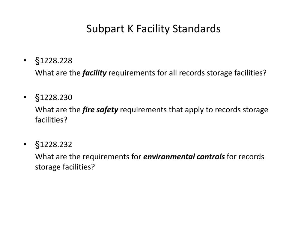 PPT Facility Standards for Federal Records Storage Facilities PowerPoint Presentation ID7841