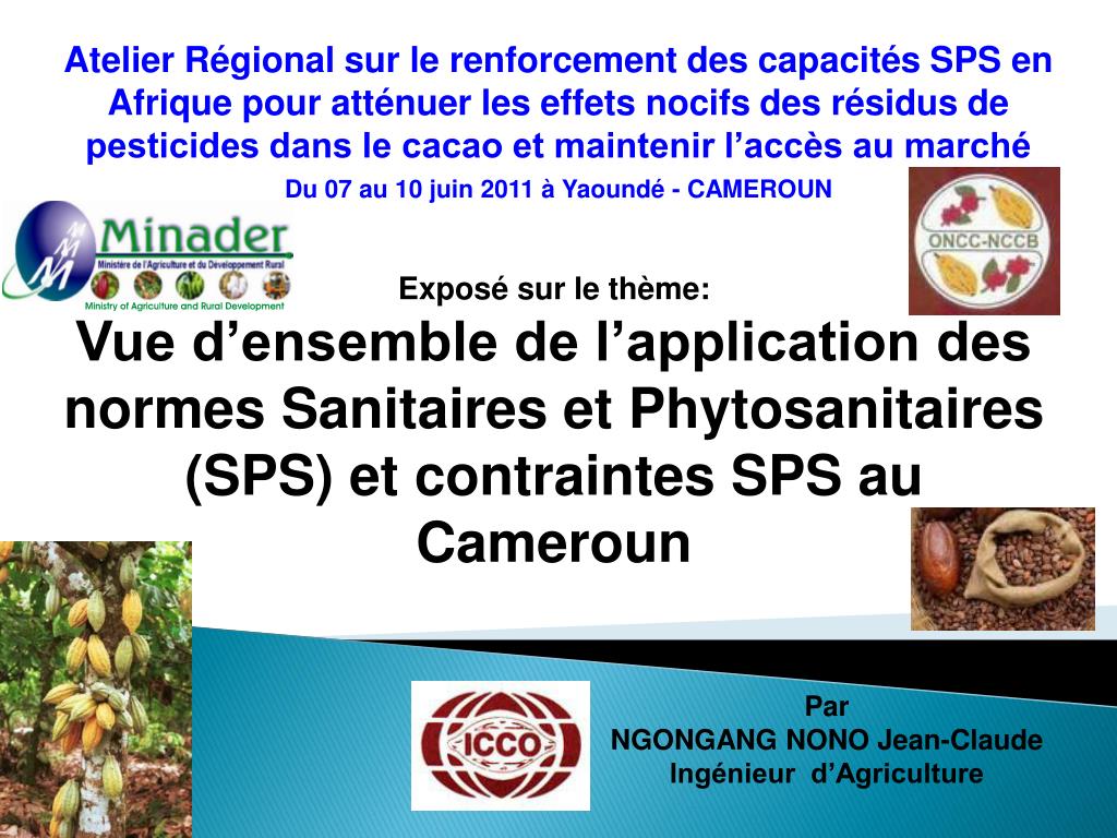 PPT Exposé sur le thème Vue d’ensemble de l’application des normes Sanitaires et