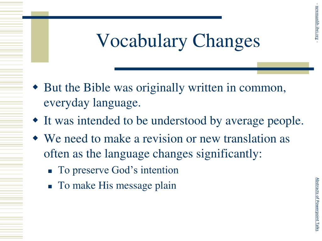 PPT Modern English Versions of the Bible PowerPoint Presentation, free download ID794457