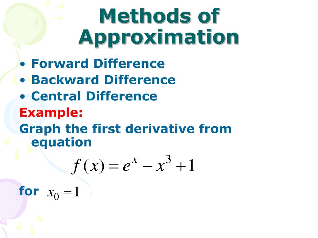 PPT NUMERICAL DIFFERENTIATION or DIFFERENCE APPROXIMATION PowerPoint
