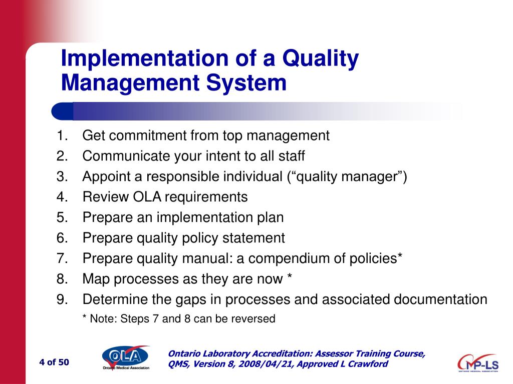 PPT Quality Management System Implementation PowerPoint Presentation