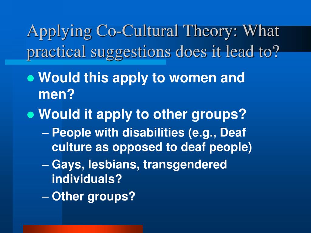 PPT Cocultural theory of communication PowerPoint Presentation, free