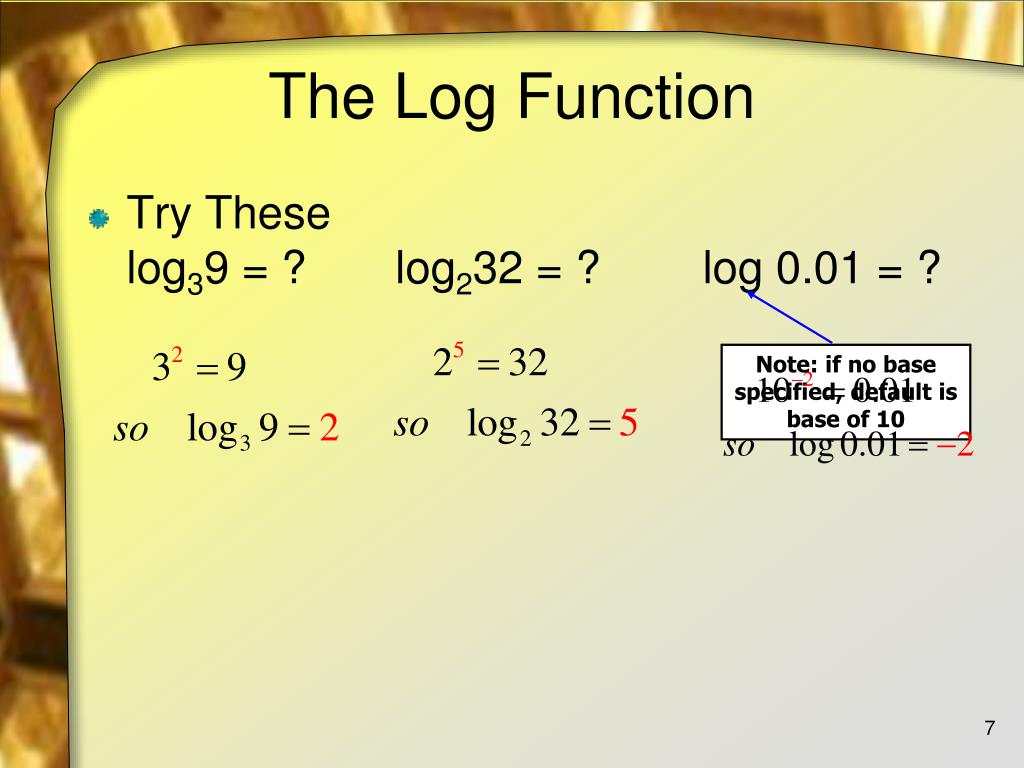 PPT Logarithmic Functions PowerPoint Presentation, free download ID