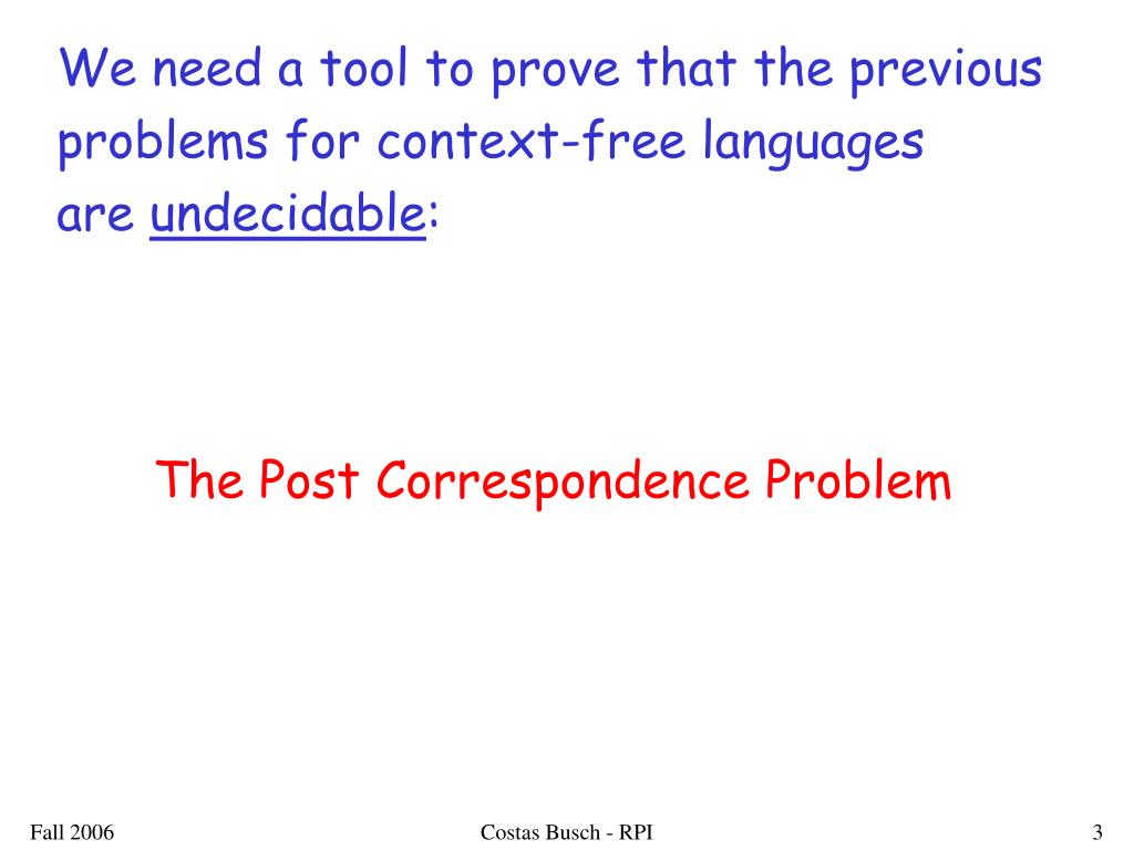 PPT The Post Correspondence Problem PowerPoint Presentation, free