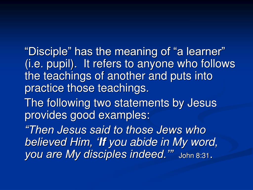 PPT A DISCIPLE OF JESUS PowerPoint Presentation, free download ID