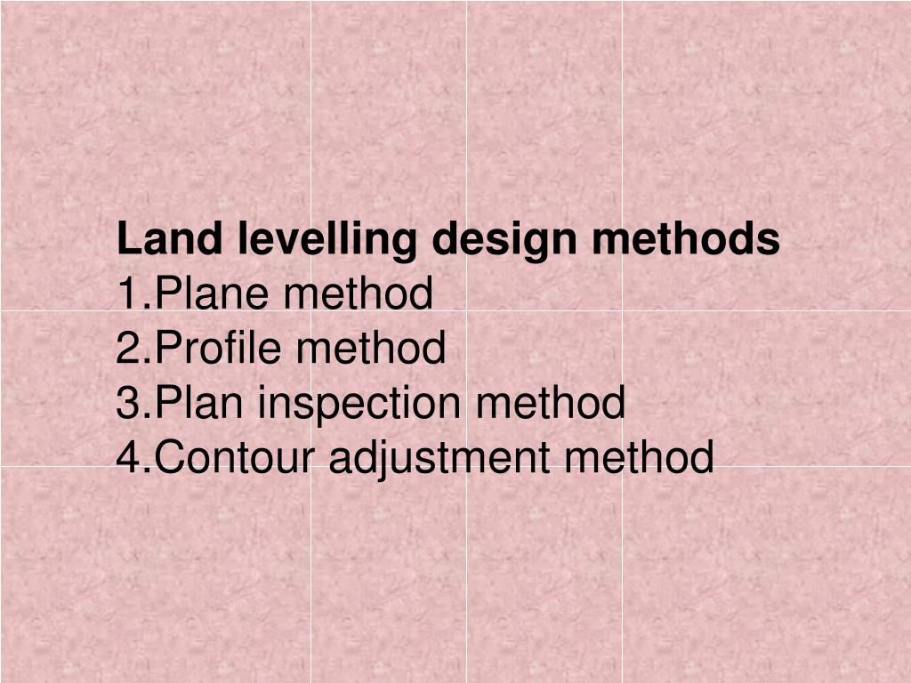 PPT Lecture 19 Land grading Land levelling design methods plane