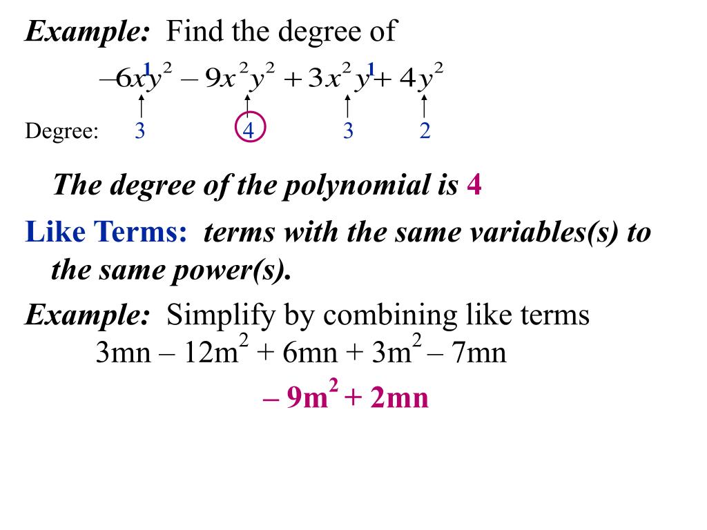 PPT 9.1 Operations with Polynomials PowerPoint Presentation, free