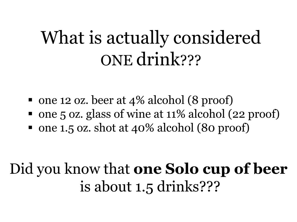 PPT What is actually considered ONE drink ??? PowerPoint Presentation