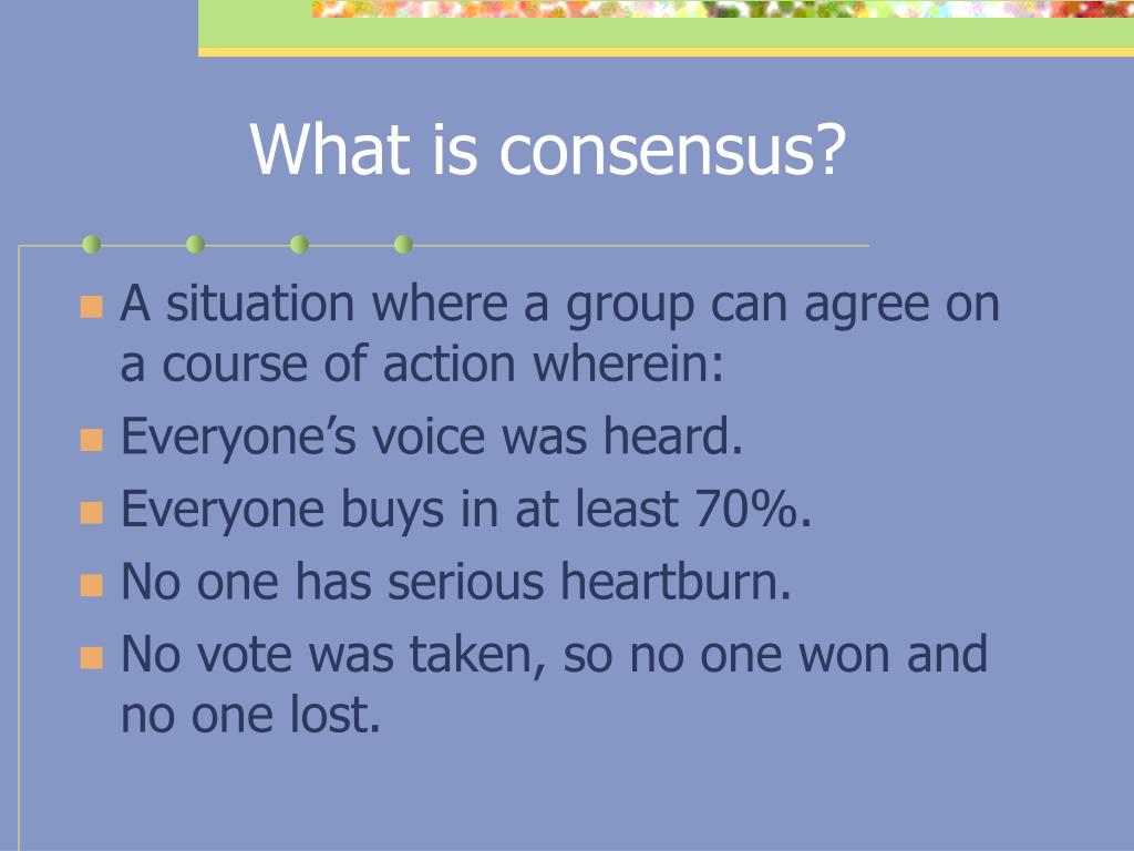 PPT Consensus Based Decision Making PowerPoint Presentation, free