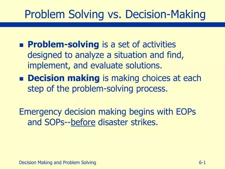 PPT Problem Solving vs. DecisionMaking PowerPoint Presentation, free