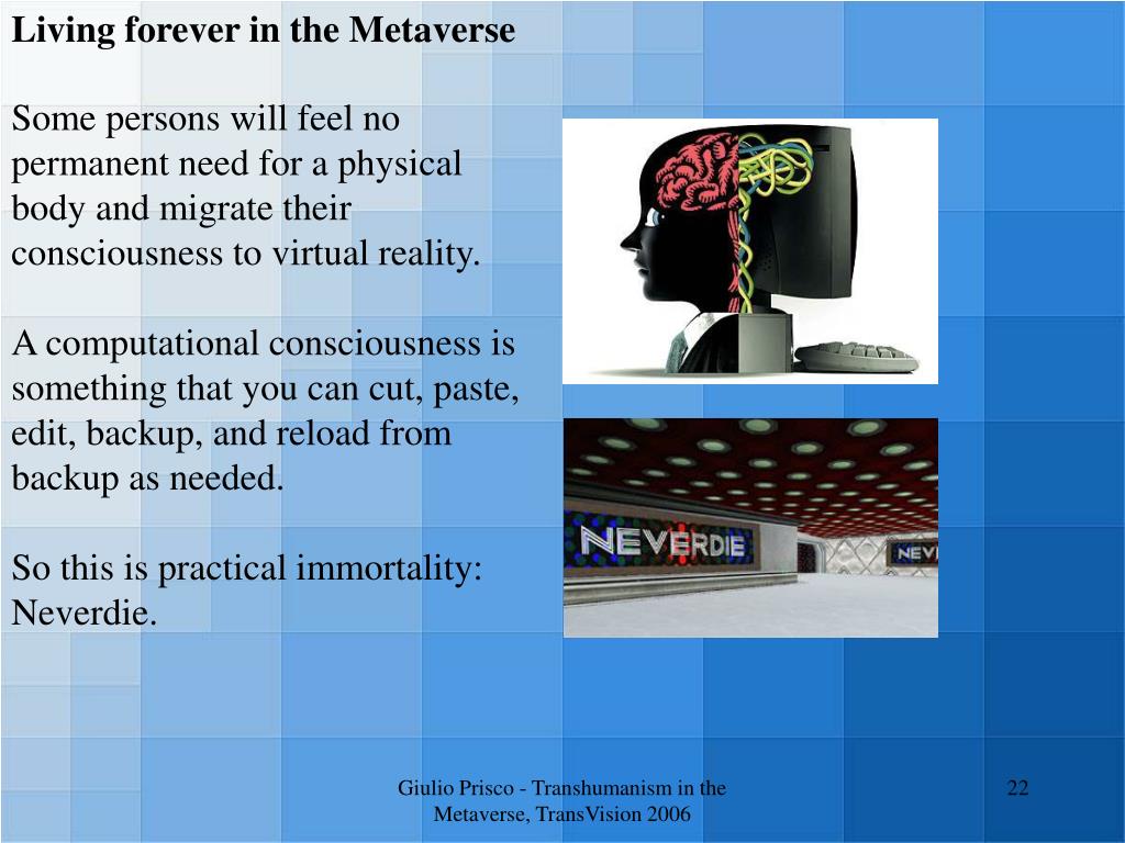 PPT Transhumanism in the Metaverse PowerPoint Presentation, free