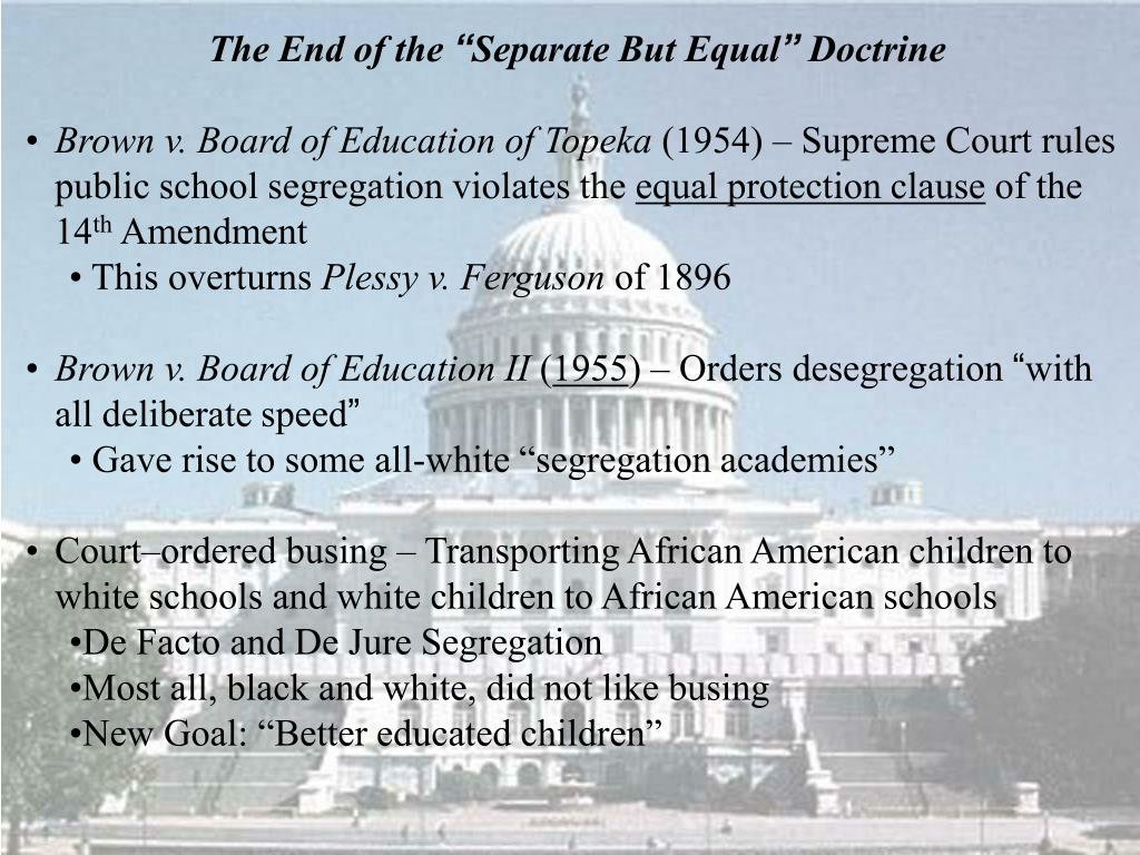 The Supreme Court Established The Separate But Equal Doctrine In