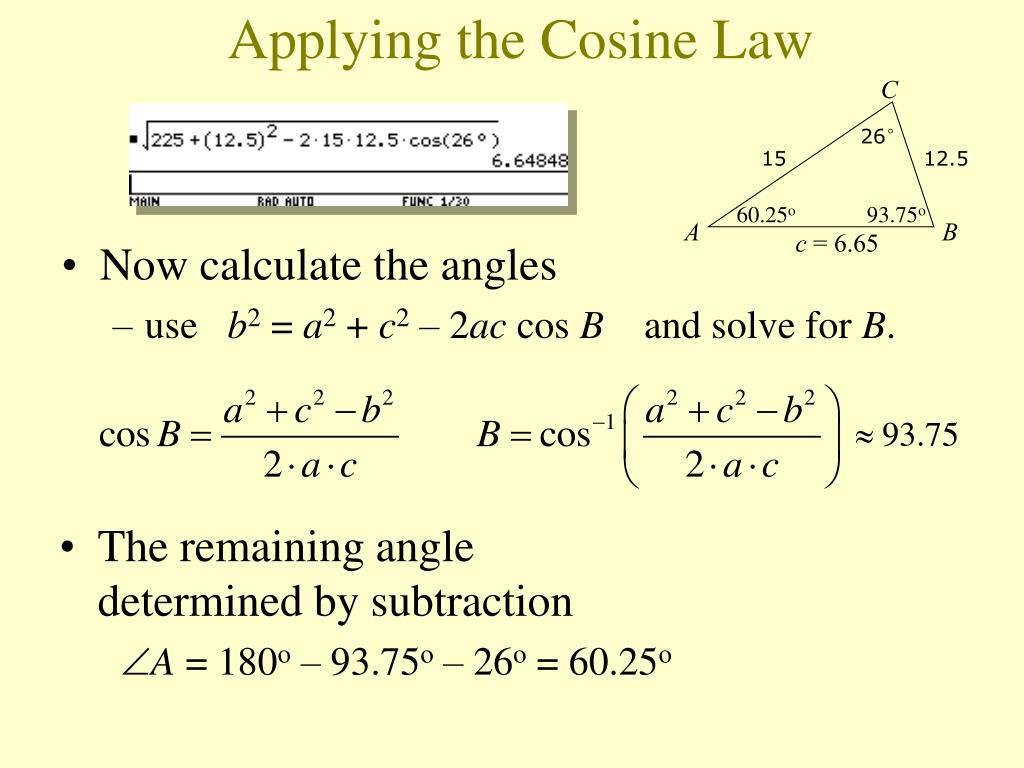PPT 9.4 The Law of Cosines PowerPoint Presentation, free download