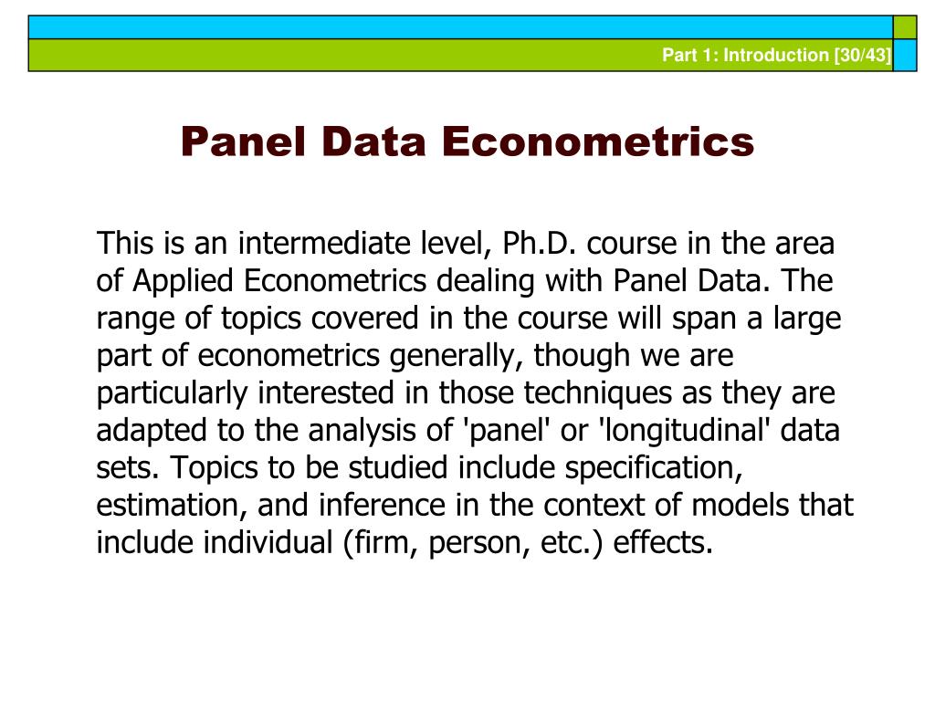 PPT Econometric Analysis of Panel Data PowerPoint Presentation, free download ID829570