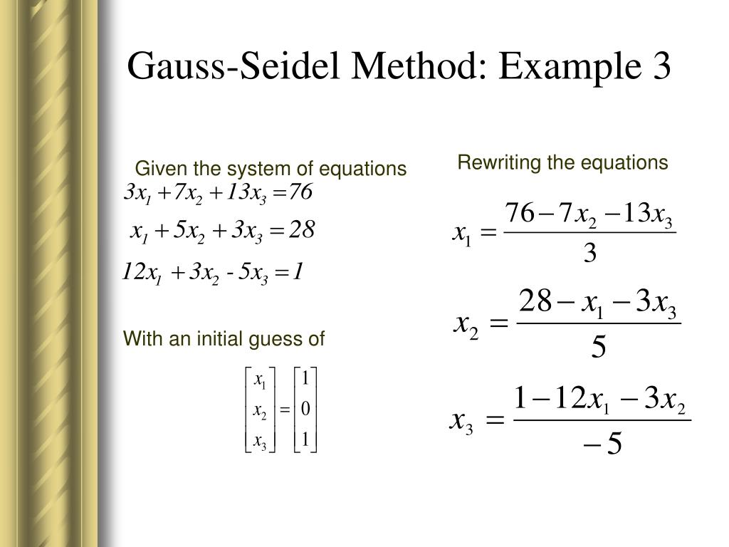 PPT GaussSeidel Method PowerPoint Presentation, free download ID