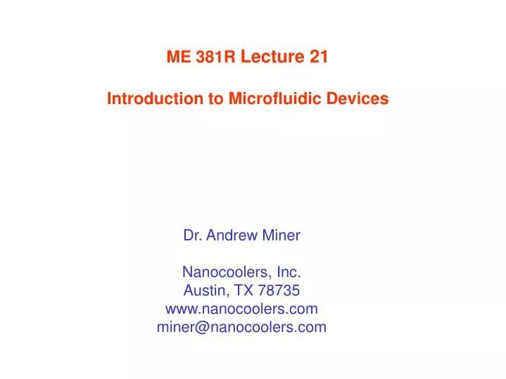 Introduction to Microfluidics SpringerLink