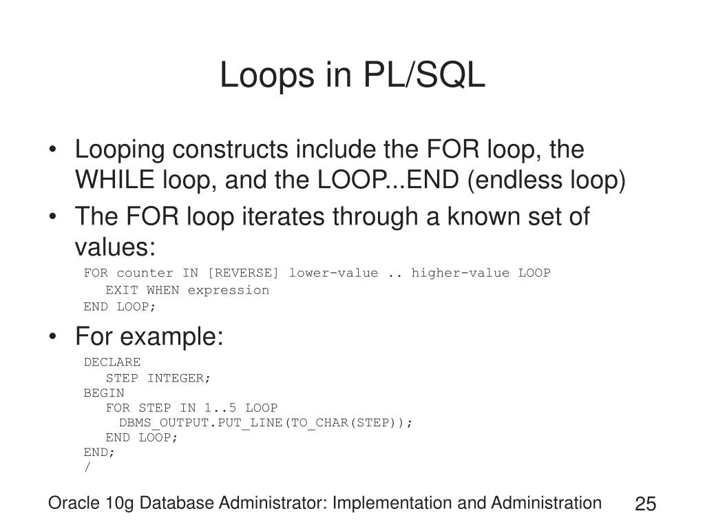 While loop in oracle 10g naxrenode