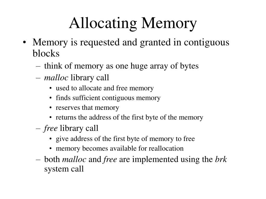 PPT Memory Allocation PowerPoint Presentation, free download ID834983