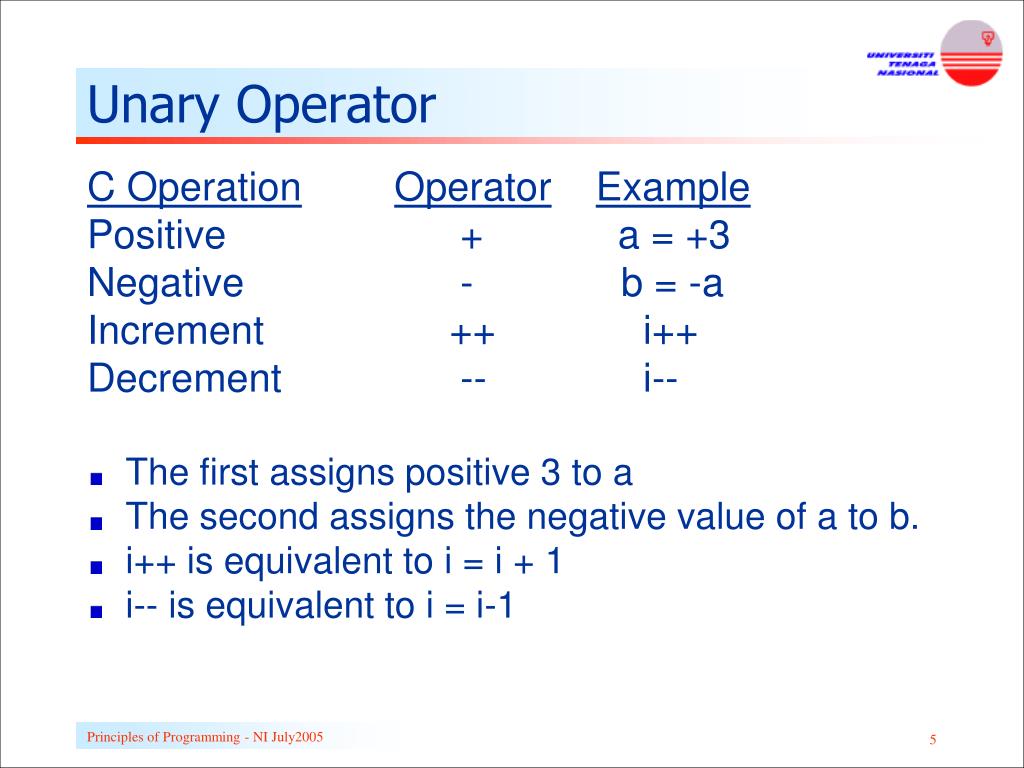 PPT Chapter 4 Basic C Operators PowerPoint Presentation, free
