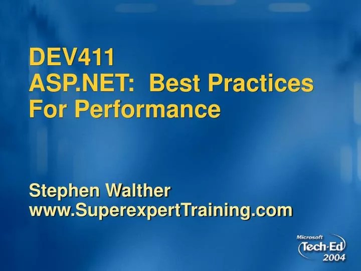 PPT DEV411 Best Practices For Performance PowerPoint