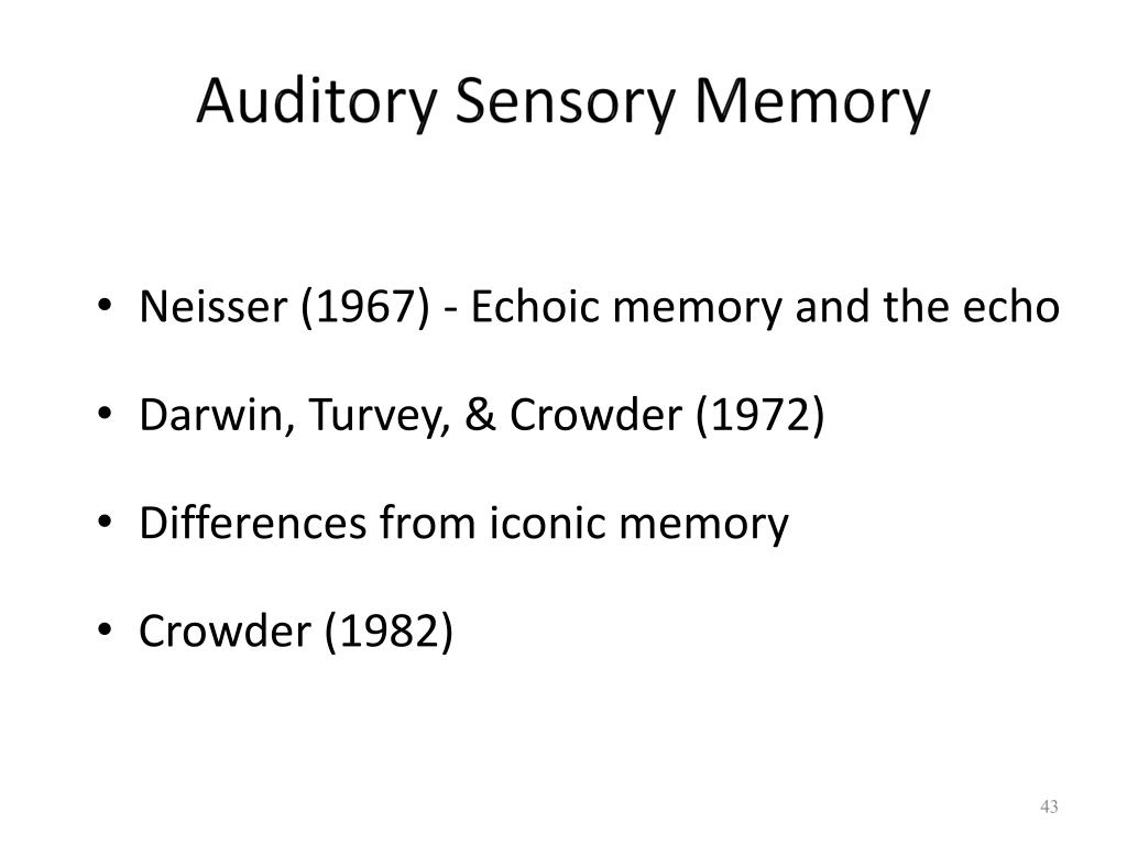 PPT Sensory Memory and ShortTerm (Working) Memory PowerPoint