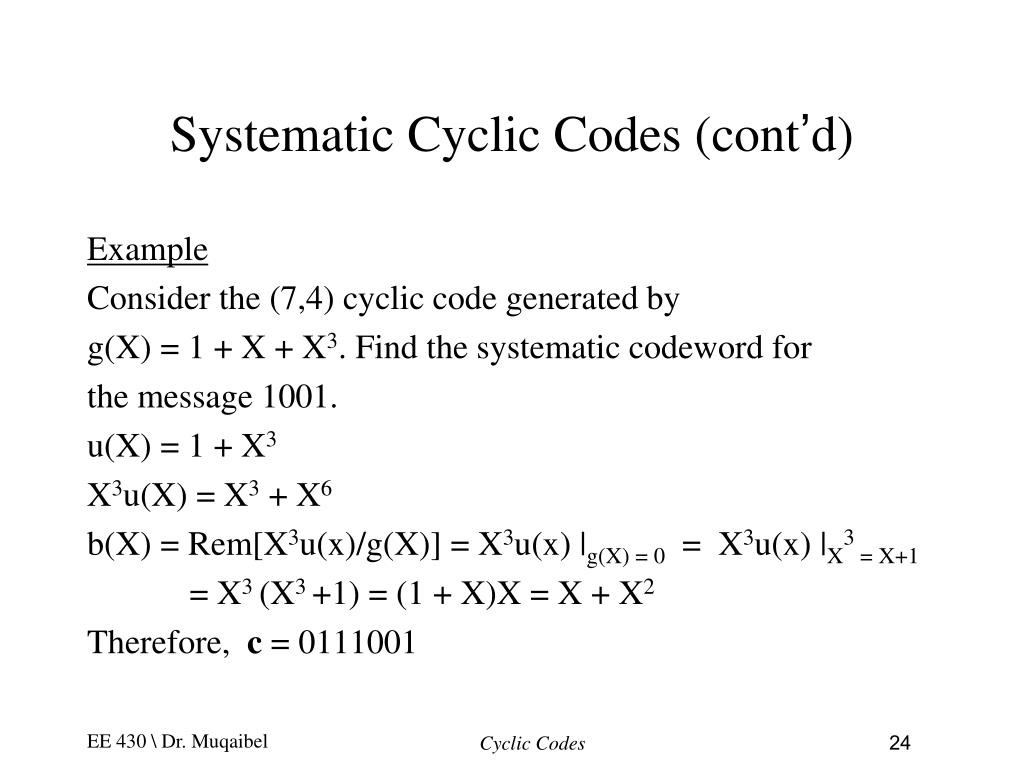 PPT CYCLIC CODES PowerPoint Presentation, free download ID842764