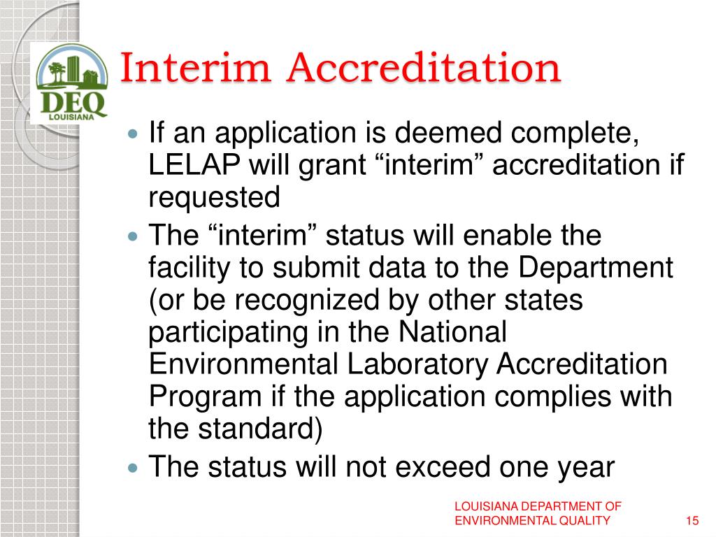 PPT Louisiana Environmental Laboratory Accreditation Program (LELAP) PowerPoint Presentation