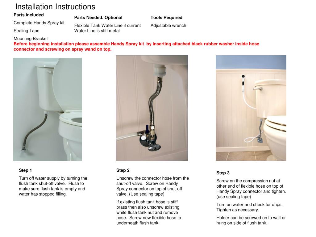 PPT Step 1 Turn off water supply by turning the flush tank shutoff