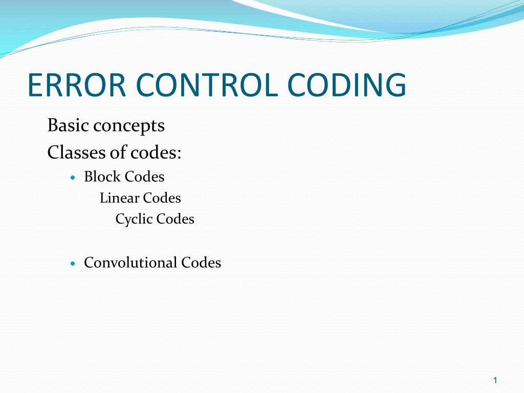 PPT ERROR CONTROL CODING PowerPoint Presentation, free download ID