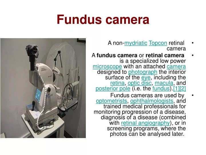 PPT Fundus camera PowerPoint Presentation, free download ID848530