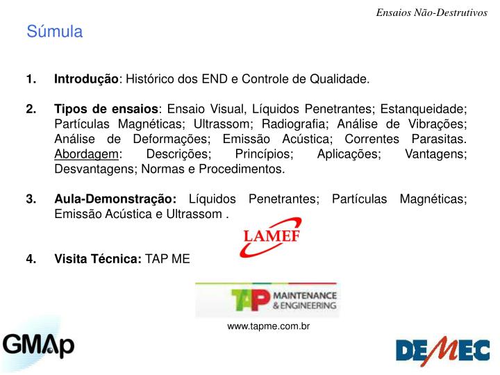 PPT ENSAIOS NÃODESTRUTIVOS PowerPoint Presentation ID855604