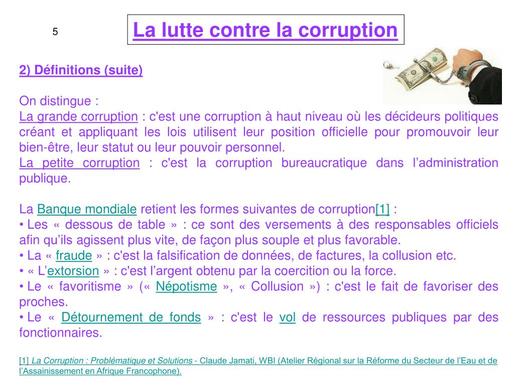 PPT La lutte contre la corruption PowerPoint Presentation, free