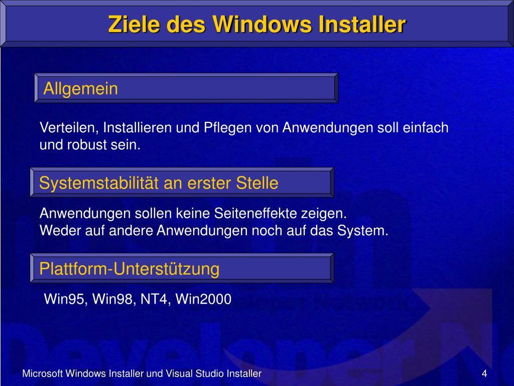PPT Windows Installer Visual Studio Installer PowerPoint Presentation