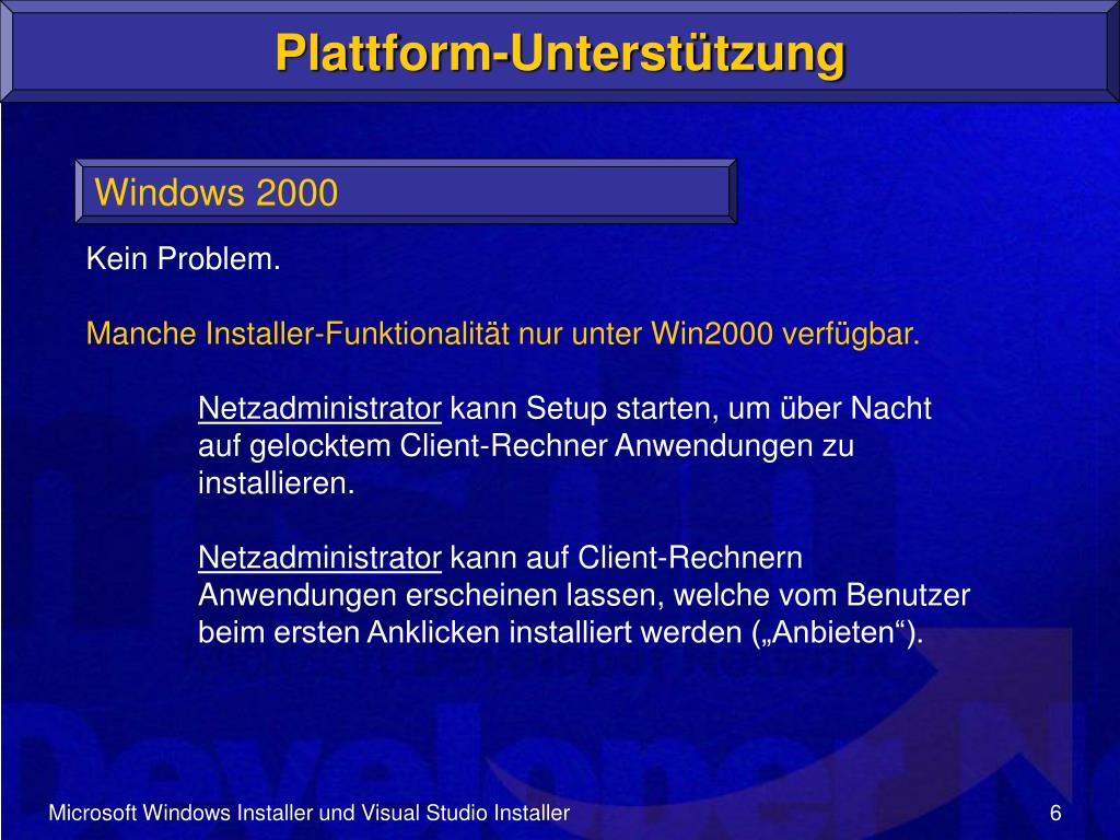 PPT Windows Installer Visual Studio Installer PowerPoint Presentation