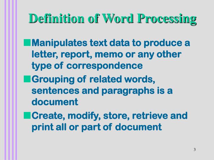 PPT Word Processing Part I PowerPoint Presentation ID