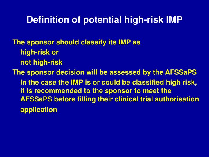 PPT New regulatory requirements for first into man
