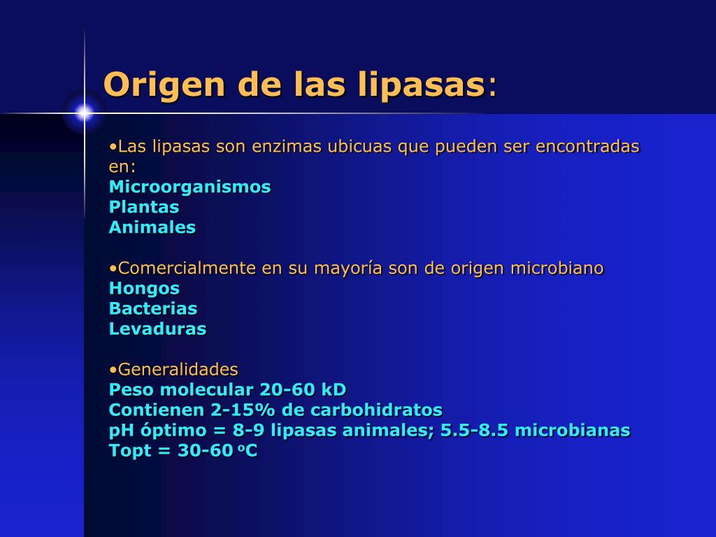 PPT Las Lipasas Aplicaciones en Biotecnología PowerPoint