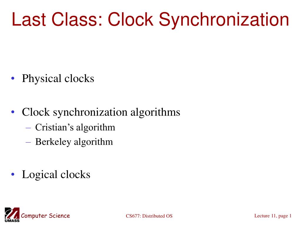 PPT Last Class Clock Synchronization PowerPoint Presentation, free