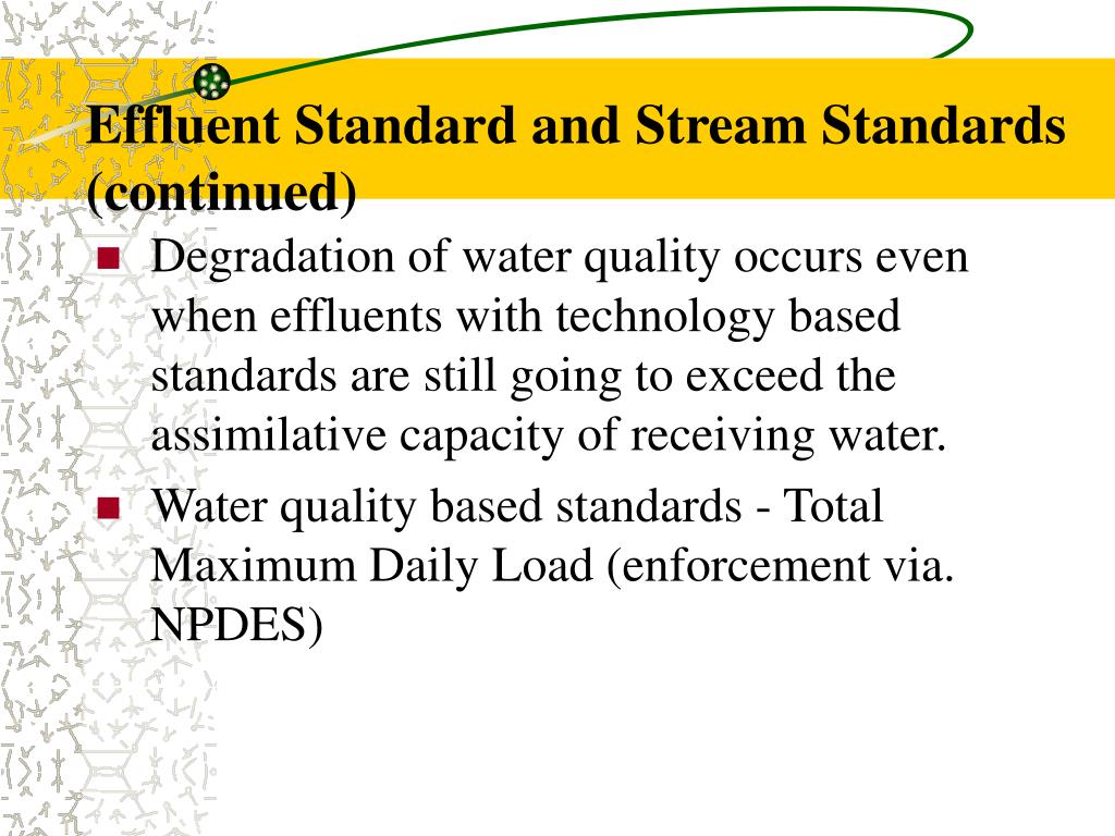 PPT Water Quality Standards, Ecotoxicology and Federal regulations affecting Water Quality