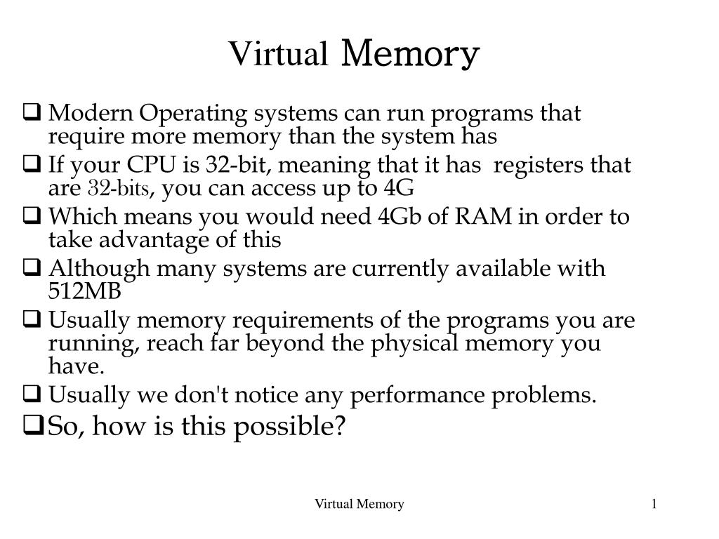 PPT Virtual Memory PowerPoint Presentation, free download ID885229