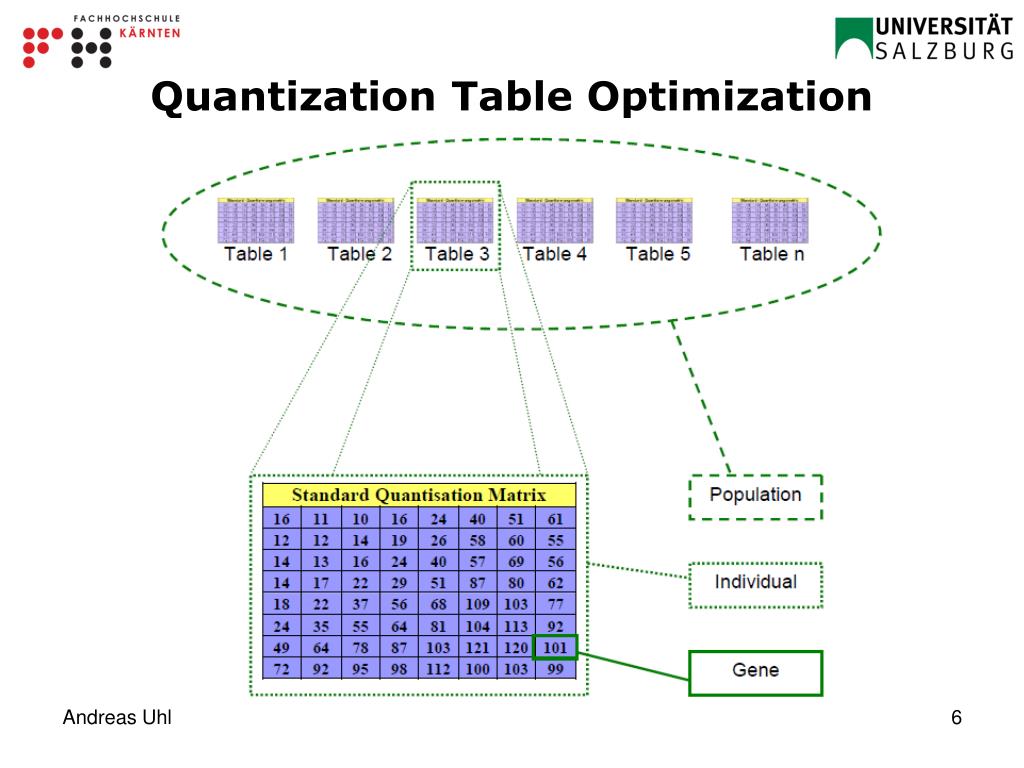 PPT Evolutionary Optimization of JPEG Quantization Tables for