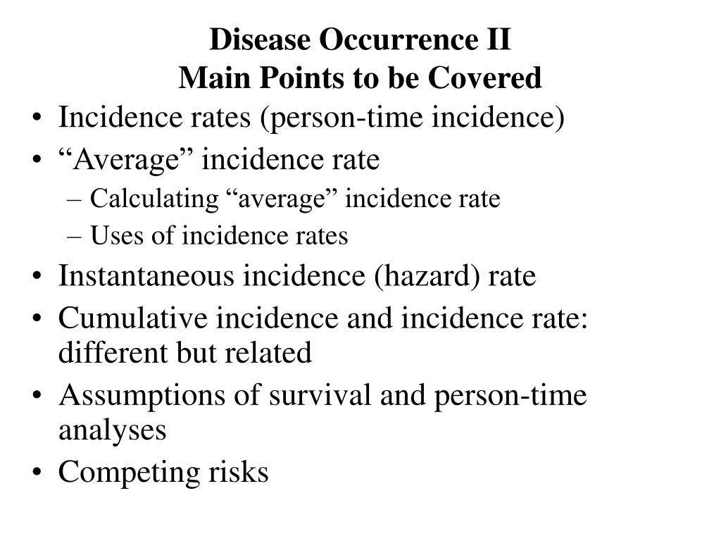 PPT Disease Occurrence II Main Points to be Covered PowerPoint Presentation ID896928