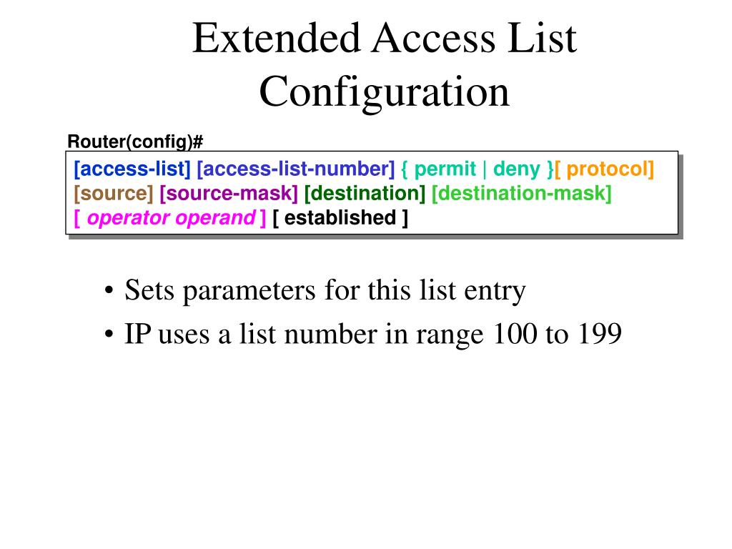 PPT IP Standard Access Configuration PowerPoint Presentation, free