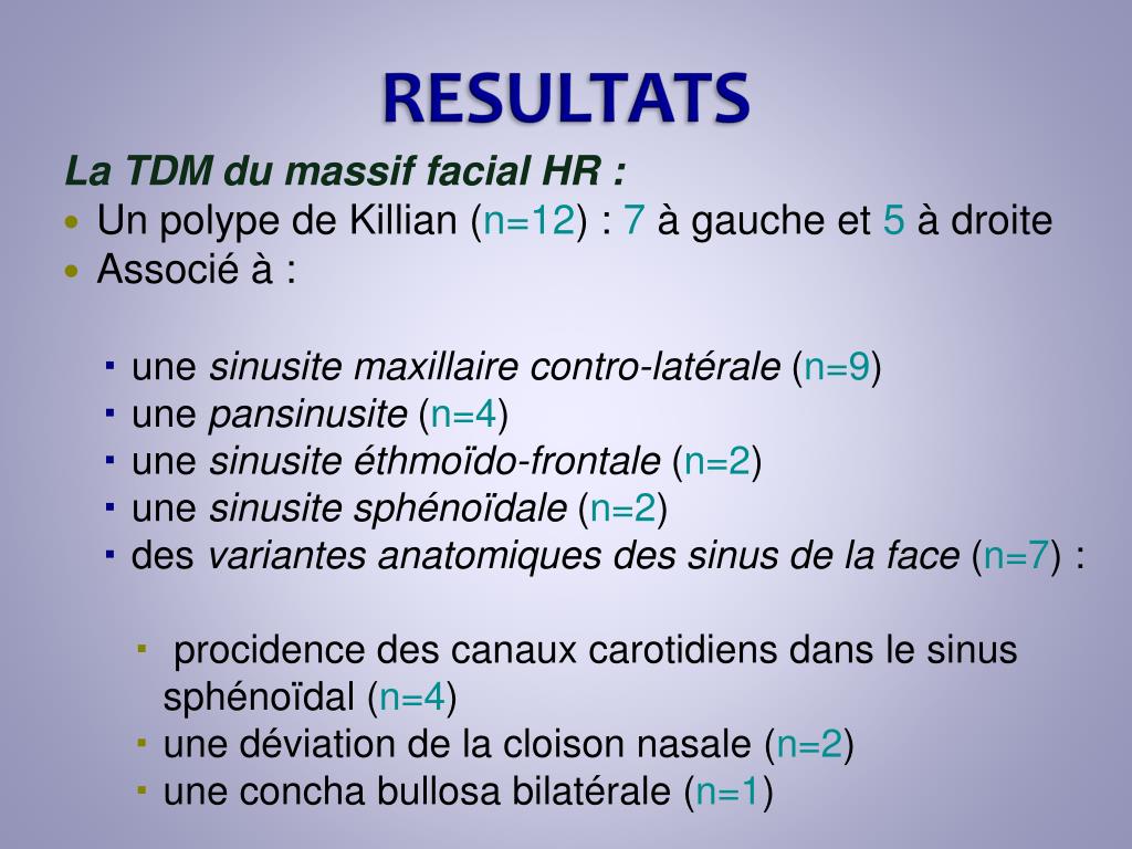 PPT POLYPE ANTROCHOANAL DE KILLIAN APPORT DE LA TDM HAUTE RESOLUTION