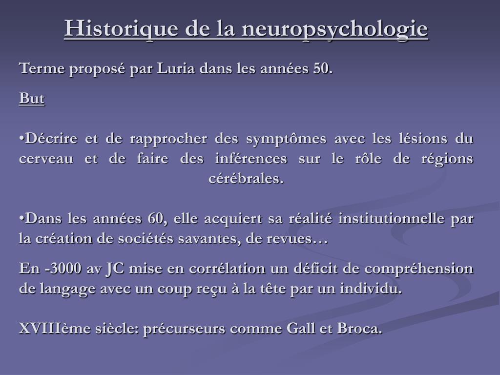 PPT Clinique de la neuropsychologie Myriam NOEL Neuropsychologue au CH de ROUBAIX Laboratoire