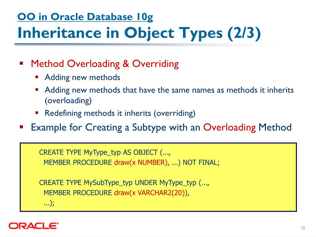 PPT Object Orientation in Oracle PowerPoint Presentation, free