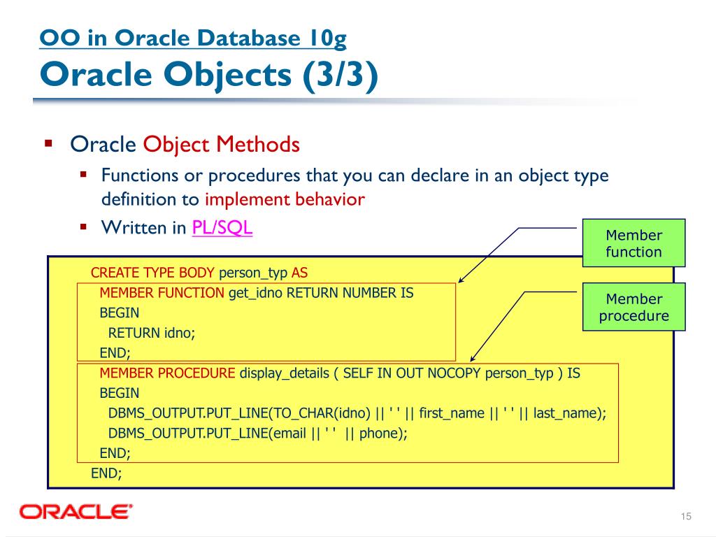 PPT Object Orientation in Oracle PowerPoint Presentation, free